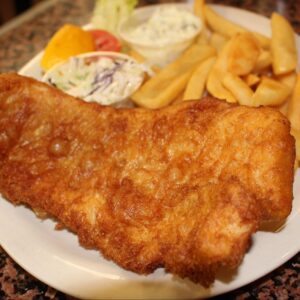 Fish and chips plate